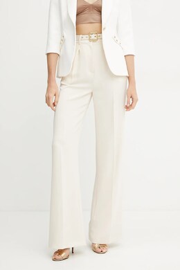 Elisabetta Franchi: Бежевые брюки 