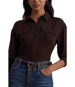 Lauren Ralph Lauren: Коричневая рубашка 