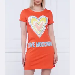 LOVE MOSCHINO: Оранжевое платье 