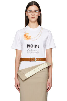 Moschino: Белая футболка 