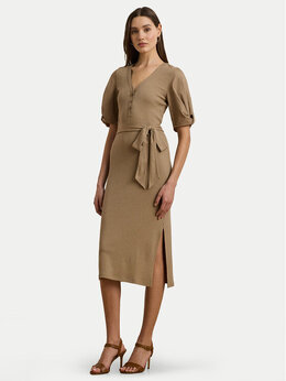 Lauren Ralph Lauren: Бежевое платье 