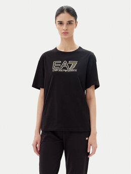 EA7 Emporio Armani: Чёрная футболка 