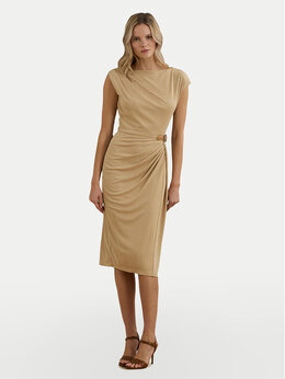 Lauren Ralph Lauren: Бежевое платье 