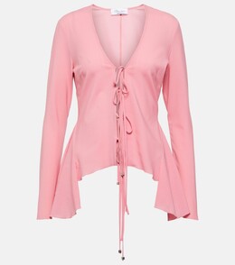 Blumarine: Блуза с завязками на талии 