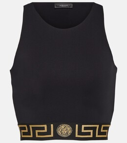 Versace: Чёрный бюстгальтер  Greca