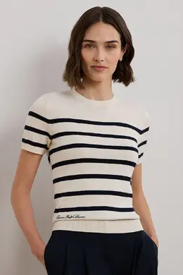 Lauren Ralph Lauren: Бежевая футболка 