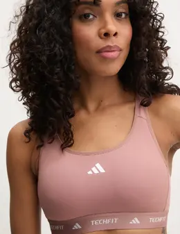 adidas Performance: Коричневый бюстгальтер 