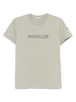Moncler: Зелёная футболка 