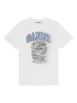 GANNI: Хлопковая футболка 