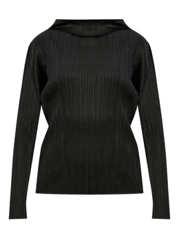 Pleats Please Issey Miyake: Чёрный топ 