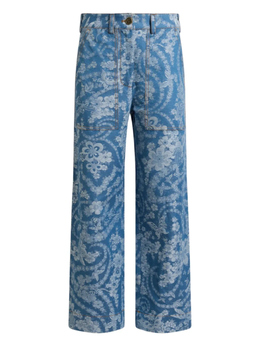 Etro: Синие брюки 