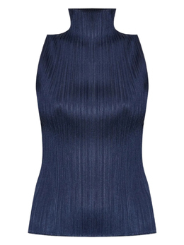 Pleats Please Issey Miyake: Синий топ 