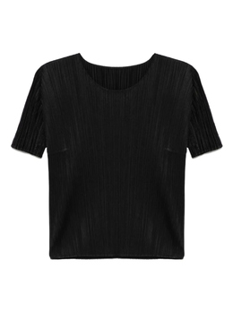 Pleats Please Issey Miyake: Чёрная футболка 