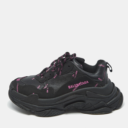 Balenciaga: Чёрные кроссовки  Triple S