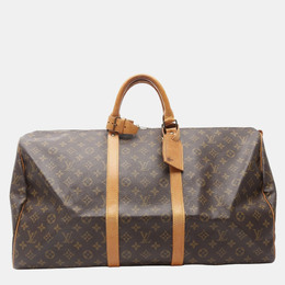 Louis Vuitton: Коричневая сумка на руку  Keepall