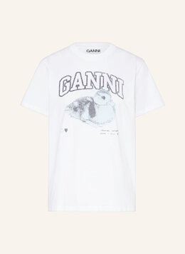 GANNI: Белая футболка 