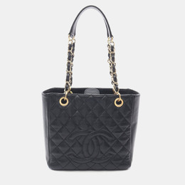 Chanel: Чёрная сумка-шоппер 