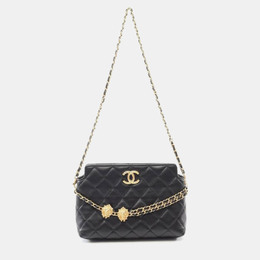 Chanel: Чёрная сумка через плечо 