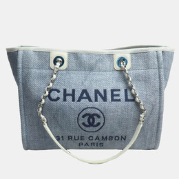 Chanel: Голубая сумка-шоппер 