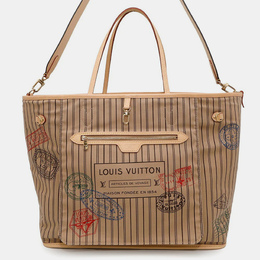 Louis Vuitton: Бежевая сумка-шоппер  Neverfull