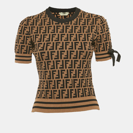 Fendi: Коричневый топ  Zucca