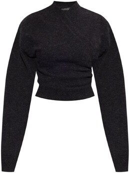 Balenciaga: Чёрный свитер 