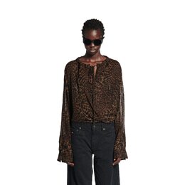 Balenciaga: Блуза с леопардовым принтом 