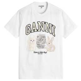 GANNI: Белая футболка 