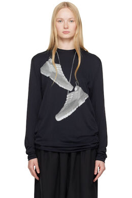 MM6 Maison Margiela: Чёрная футболка 