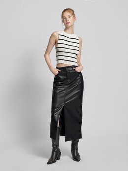 Calvin Klein Jeans: Кожаная юбка 