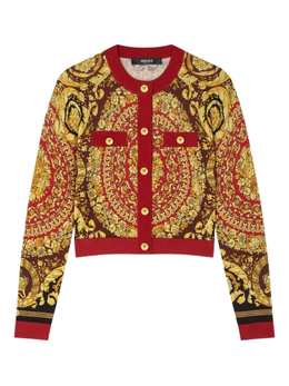 Versace: Красный кардиган  Barocco
