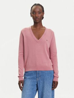 Tommy Jeans: Розовый свитер  Essential