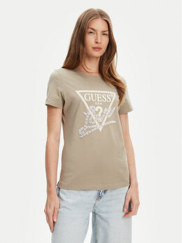 GUESS: Зелёная футболка 
