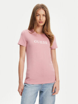 GUESS: Розовая футболка 