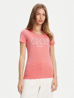 GUESS: Розовая футболка 