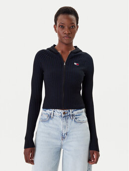 Tommy Jeans: Чёрный кардиган 
