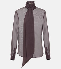Saint Laurent: Блуза из муслина 