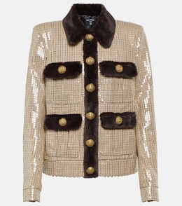 Balmain: Куртка из искусственного меха 