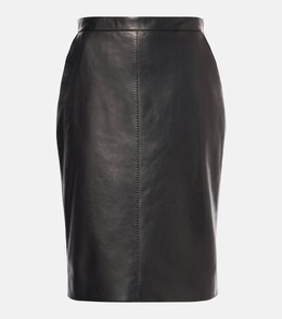 Saint Laurent: Кожаная юбка 