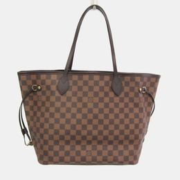 Louis Vuitton: Коричневая сумка-шоппер  Neverfull MM
