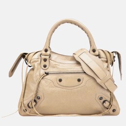 Balenciaga: Бежевая сумка 