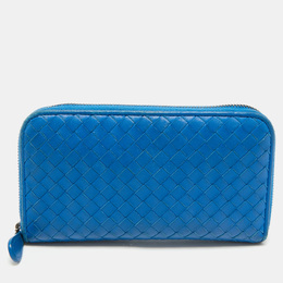 Bottega Veneta: Голубой кошелёк  Intrecciato