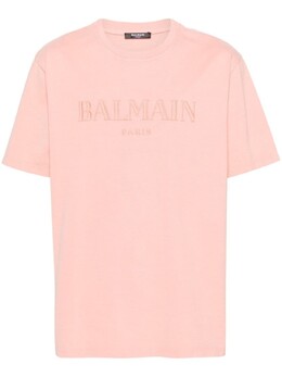 Balmain: Розовая футболка 