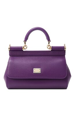 Dolce & Gabbana: Фиолетовая сумка  Sicily Small