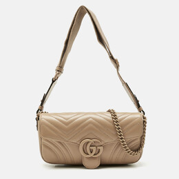 Gucci: Бежевая сумка  GG Marmont