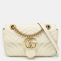 Gucci: Белая сумка  GG Marmont