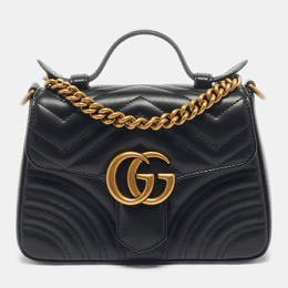Gucci: Чёрная сумка на руку  GG Marmont