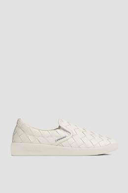Bottega Veneta: Белые мокасины 