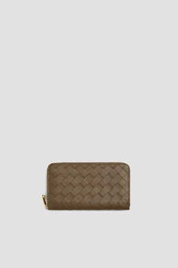 Bottega Veneta: Кошелёк цвета хаки 