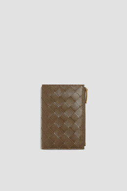 Bottega Veneta: Кошелёк цвета хаки 
